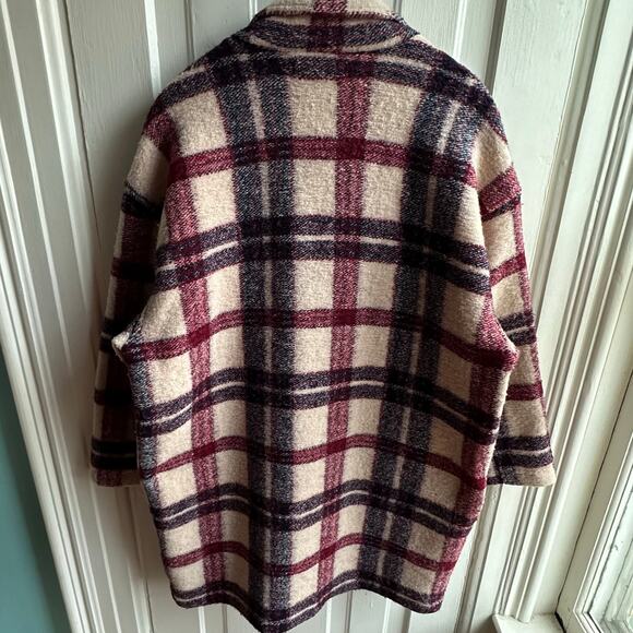 Blank NYC Plaid Lightweight Teddy Coat in Go Ahead - Picture 6 of 8